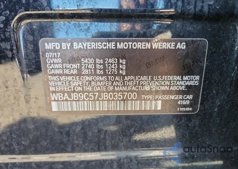 2018 BMW M550Xi from USA, damaged, VIN WBAJB9C57JB035700